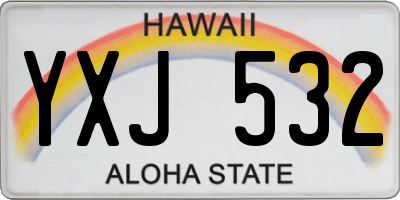 HI license plate YXJ532