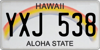 HI license plate YXJ538