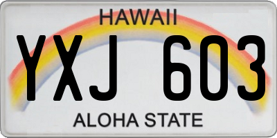 HI license plate YXJ603