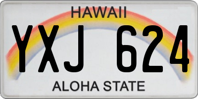HI license plate YXJ624