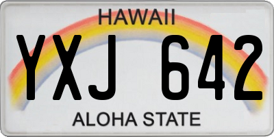 HI license plate YXJ642
