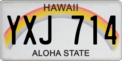 HI license plate YXJ714
