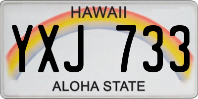 HI license plate YXJ733