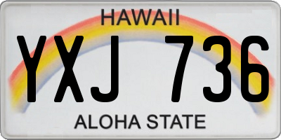 HI license plate YXJ736