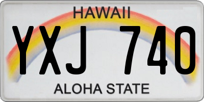 HI license plate YXJ740