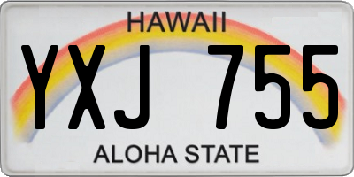 HI license plate YXJ755
