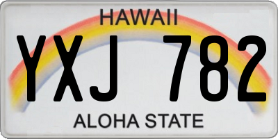 HI license plate YXJ782