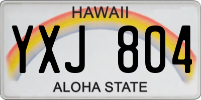 HI license plate YXJ804