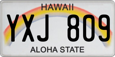 HI license plate YXJ809