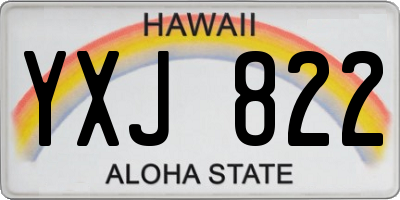 HI license plate YXJ822