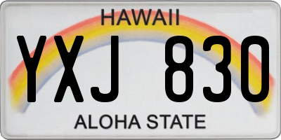 HI license plate YXJ830