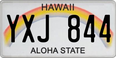 HI license plate YXJ844