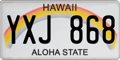 HI license plate YXJ868