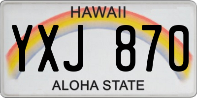 HI license plate YXJ870