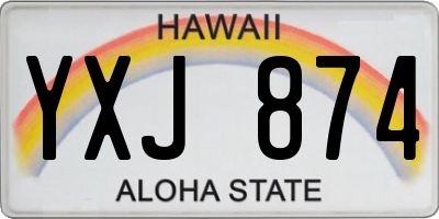 HI license plate YXJ874