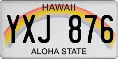 HI license plate YXJ876