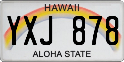 HI license plate YXJ878