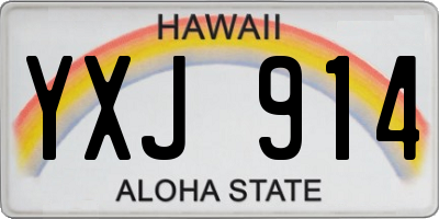 HI license plate YXJ914