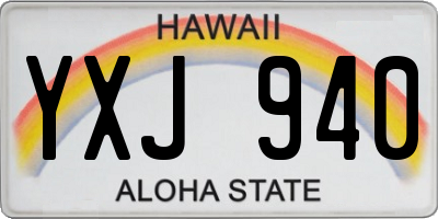 HI license plate YXJ940