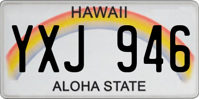 HI license plate YXJ946
