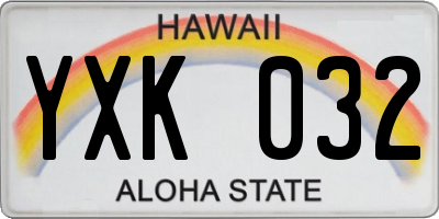 HI license plate YXK032