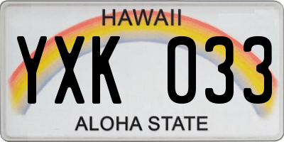 HI license plate YXK033