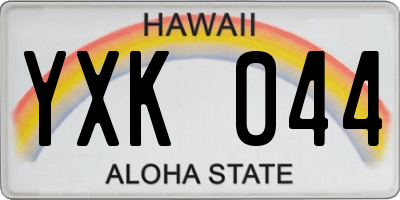 HI license plate YXK044