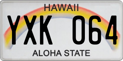 HI license plate YXK064