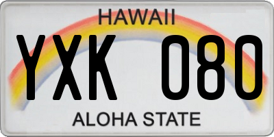 HI license plate YXK080