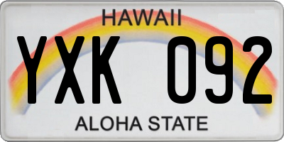 HI license plate YXK092