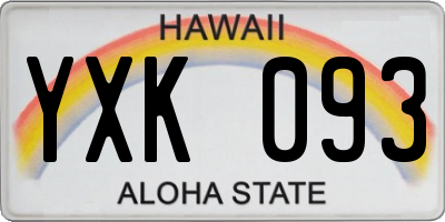 HI license plate YXK093