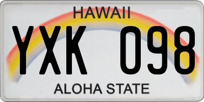 HI license plate YXK098