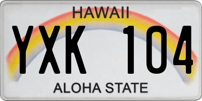 HI license plate YXK104