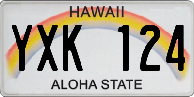HI license plate YXK124
