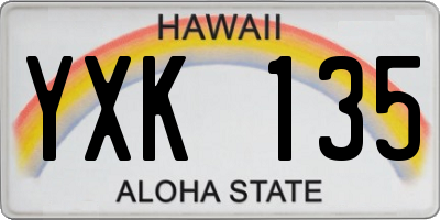 HI license plate YXK135