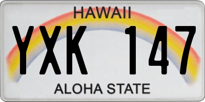 HI license plate YXK147