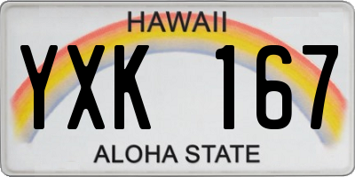 HI license plate YXK167