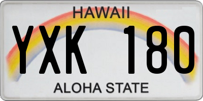 HI license plate YXK180