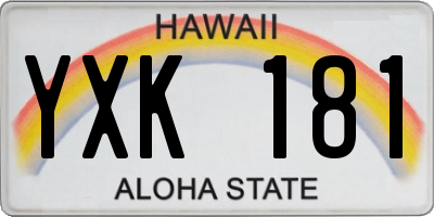 HI license plate YXK181