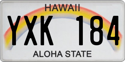 HI license plate YXK184