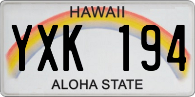 HI license plate YXK194