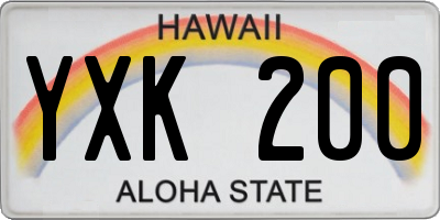 HI license plate YXK200