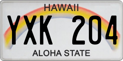 HI license plate YXK204