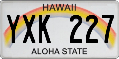 HI license plate YXK227