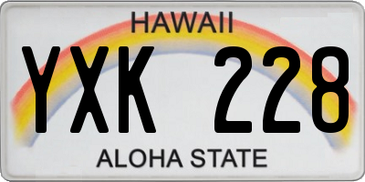 HI license plate YXK228