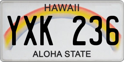HI license plate YXK236