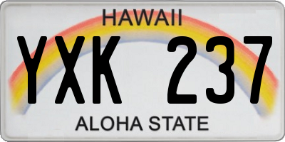 HI license plate YXK237