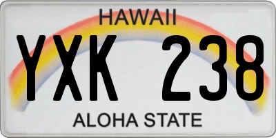 HI license plate YXK238