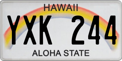 HI license plate YXK244