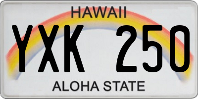 HI license plate YXK250